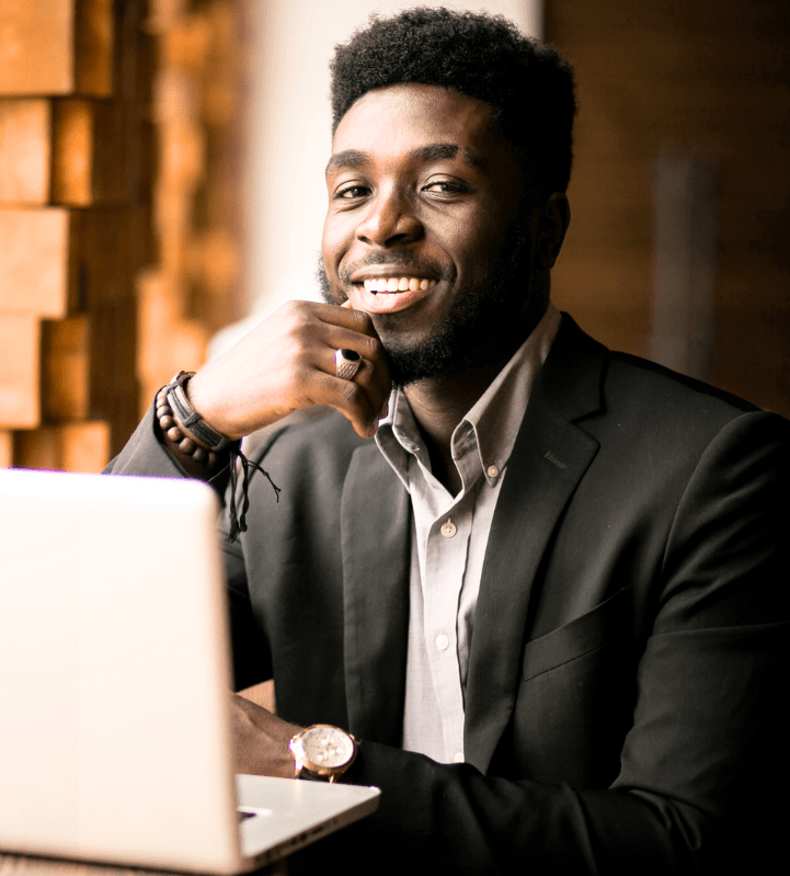 young successful african american smiling