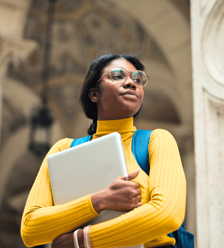 young beautiful african american female student